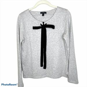 J. Crew‎ Gray Cotton Velvet Tie Sweatshirt S